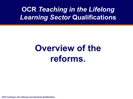Initial Teacher Training in the Further Education Sector.