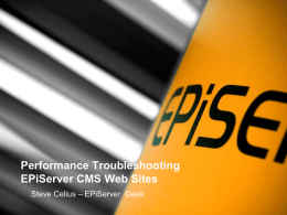 Performance Troubleshooting EPiServer CMS Web Sites