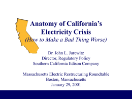 Anatomy of California’s Electricity Crisis
