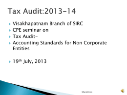 Tax Audit:2013-14 - ICAI Visakhapatnam