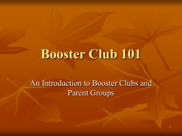Booster Club 101 - Humble Independent School District