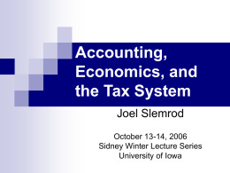 Accounting, Economics, and the Tax System