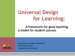UDL for Provost's Course Redesign