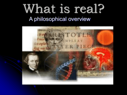 What is real? - Ms. Tanier's English