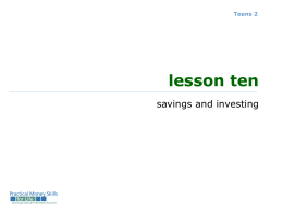 lesson three - Practical Money Skills