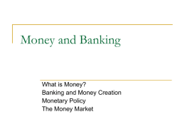Money and Banking - Villanova University
