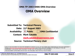 OMA-TP-2003-0406 - Open Mobile Alliance