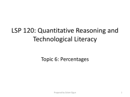 LSP 120: Quantitative Reasoning and Technological Literacy