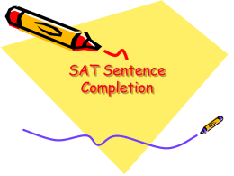 SAT Sentence Completion - Pleasantville High School
