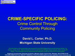Crime Specific Policing - Wichita State University