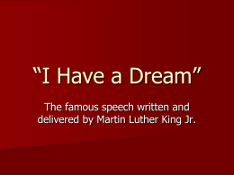 I Have a Dream” - Shepherd University
