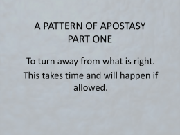 A Pattern Of Apostasy - Simple Bible Studies