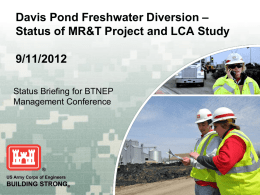 Modification of Davis Pond Study Overview 3/23/2012