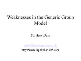 Weaknesses in the Generic Group Model
