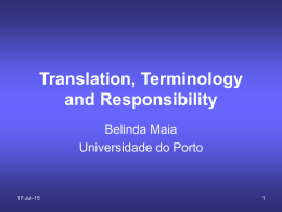 Translation, Terminology and Responsibility