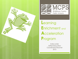 Learning Enrichment and Acceleration Program