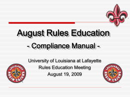 Compliance Policy Manual - Louisiana–Lafayette Ragin' Cajuns