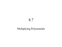 Multiply Polynomials