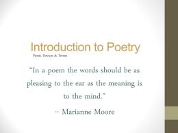 PowerPoint Presentation - Introduction to Poetry