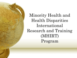 Minority Health and Health Disparities International