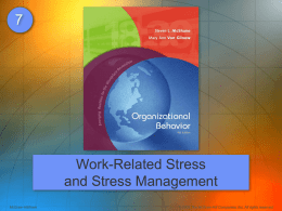 Work-Related Stress and Stress Management