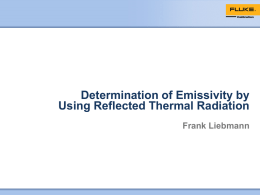 Determination of Emissivity by Using Reflected Thermal