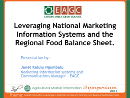 Regional food balance sheet