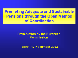 Promoting Adequate and Sustainable Pensions in the EU: The