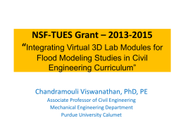NSF-TUES Grant – 2013 Integrating virtual 3D lab modules