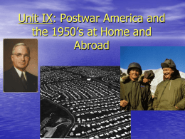 20th 12-13 Unit IX - posted Truman _ Ike