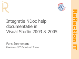 Integratie NDoc help documentatie in Visual Studio 2005