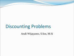 Discounting Problems