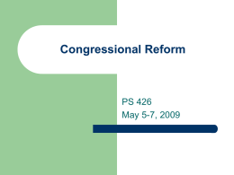 Congressional Reform - University of Wisconsin–Madison