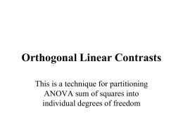 Orthogonal Linear Contrasts - Department of Mathematics