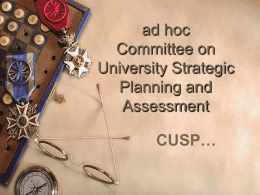 ad hoc Committee on University Strategic Planning and