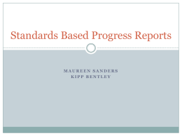 Standards Based Progress Reports