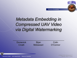 MetaData Embedding in Compressed UAV Video