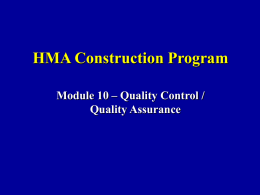 HMA Construction Program