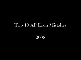 Top 10 AP Econ Mistakes