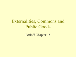 Externalities, Commons and Public Goods