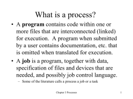 What is a process? - Fairleigh Dickinson University