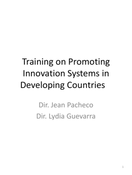 Innovation system in the global Economy