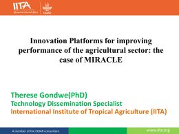Innovation Platforms for better performance of the