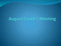 Fall Coach’s Meeting