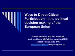 Ways to Direct Citizen Participation in the political