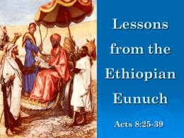 Lessons from the Ethiopian Eunuch