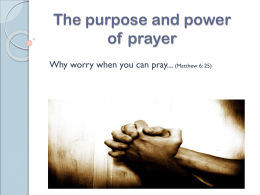 The purpose of prayer - Penge Baptist Church