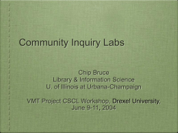Community Inquiry Labs: Developing shared capacity to