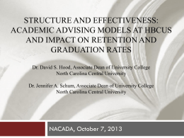 Academic Advising Models at Historically Black Colleges