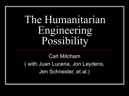 The Humanitarian Engineering Possibility